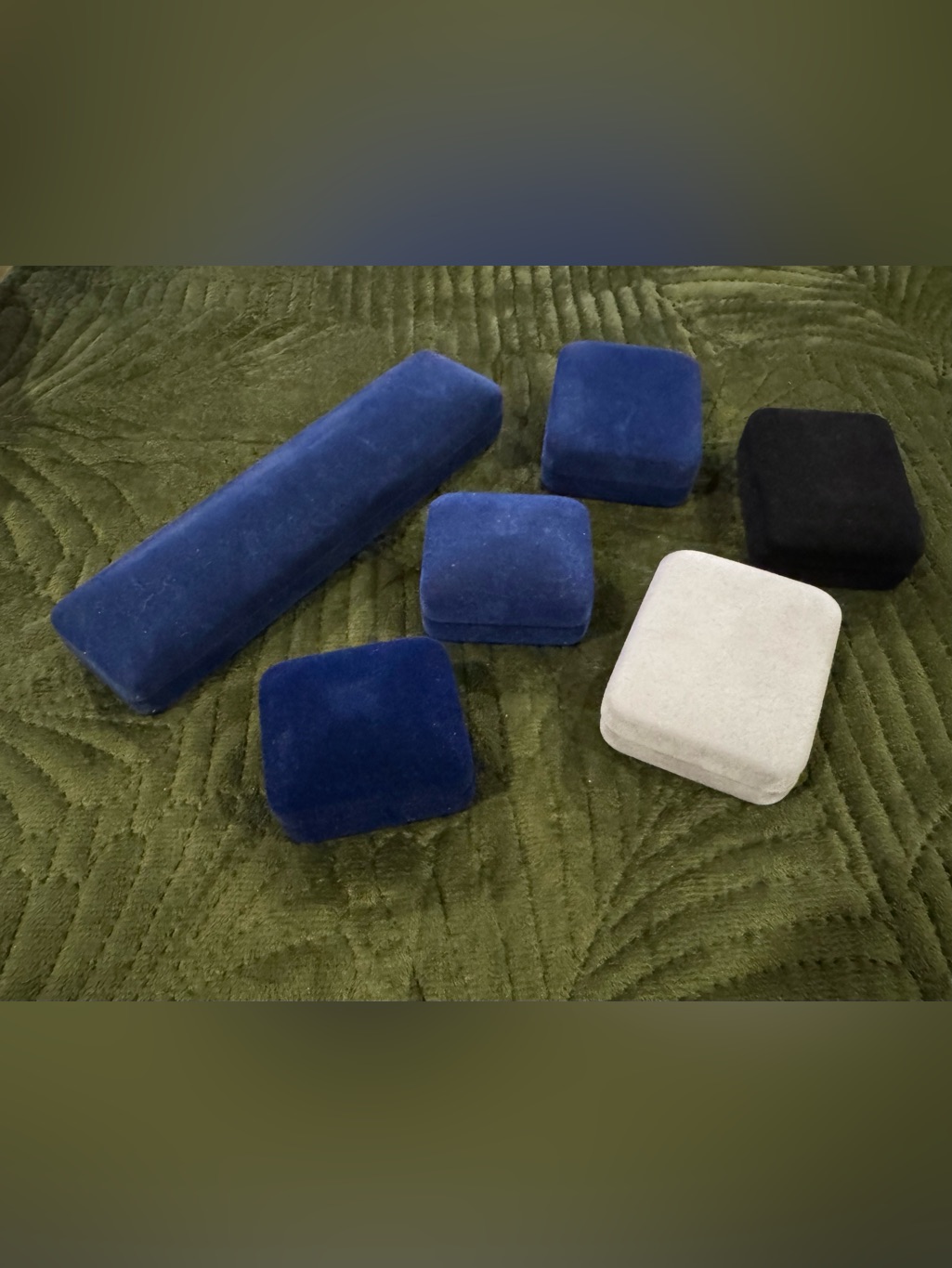 Assorted Jewelry Gift Box Lot Of 6 Empty Presentation Velvet